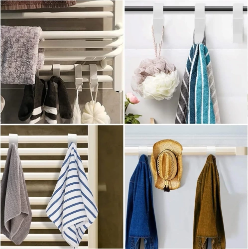PG-Y03-WHITE | Bathroom hook for towel | Handle mounted on a radiator, radiator | Set of hooks