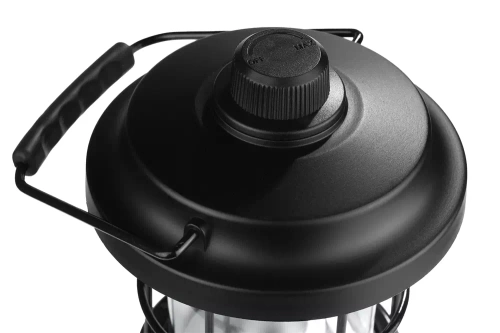 MI-880 | Lámpara LED de camping de estilo retro con función powerbank | Ajuste suave de brillo y color | 3000 mAh, 20-260 lm, 5-120 h, IPX6 | Negro