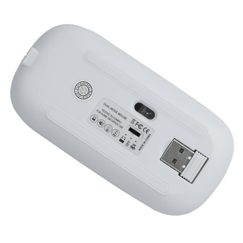X1-Dual | Bezdrátová kancelářská optická počítačová myš | 2,4 GHz + Bluetooth 5.2 | 800-1600 DPI | Bílý