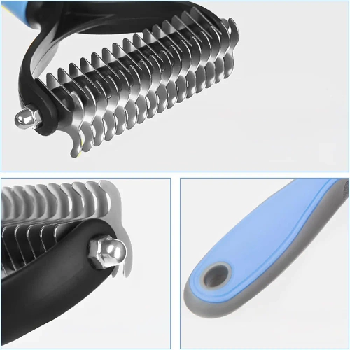 PDS-179-BLEU | Brosse pour brosser la fourrure et le sous-poil | Tondeuse pour animaux | Peigne d'entretien de la fourrure