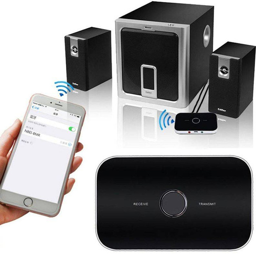 B6-Čierna | Adaptér Bluetooth 5.0 | Multifunkčné zariadenie 2 v 1 | Prijímač a vysielač