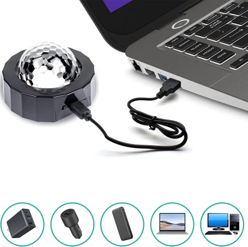Міні диско-куля | Бездротовий | USB | Для автомобіля і дому
