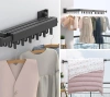 LYJ-T90-BLACK | Foldable clothes hanger | Foldable dryer | Wall rail with hooks 