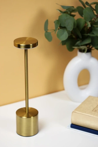 HJA21-GOLD | LED stolní lampa | Moderní noční lampa s vestavěnou baterií