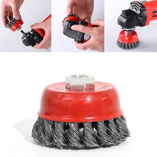 M14-75MM-A | Front wire brush ⌀75 mm | M14 thread | twisted wire