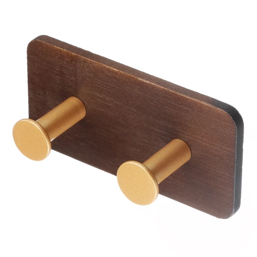 YG-DH13-BROWN | Bamboo clothes hanger | Towel holder | Hanger with two hooks