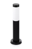 LLR-45CM | Standing garden lamp, round post for E27 bulb | Power supply 230V, stainless steel | Matt black, 45cm