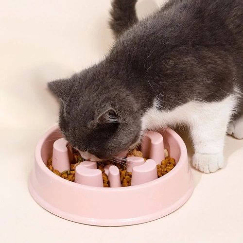 CWP-B18-ROZ | Hrană pentru animale de companie Slow Bowl | Bol cu tampoane antiderapante