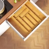 Organizador de talheres | Inserto de gaveta de bambu com 8 compartimentos | KBT-G844