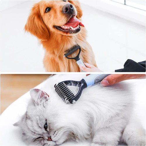 PDS-179-BLEU | Brosse pour brosser la fourrure et le sous-poil | Tondeuse pour animaux | Peigne d'entretien de la fourrure