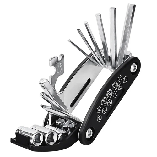 MFT-16in1 | Instrument multifuncțional pentru biciclete - chei hexagonale, fiole, prize | unelte 16in1 | Set de chei