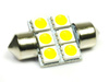 WW Auto LED žiarovka C5W 6 SMD 5050 Teplá biela