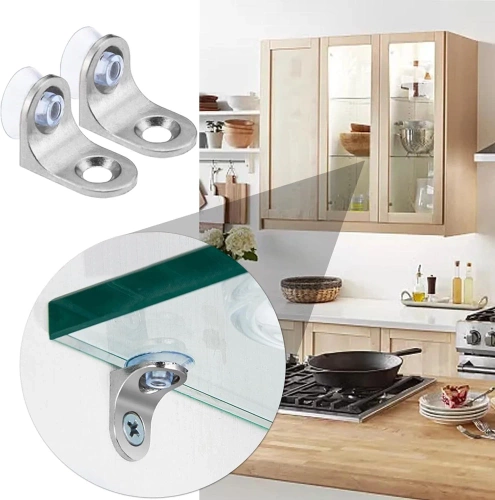 FB-A15-SILVER | Shelf holder | Supports for glass shelves | Set of 10 supports