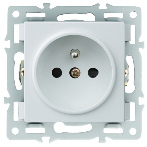 SOC80 | Presa F60 bianca - inserto telaio | singolo con messa a terra | Bianco | 230 V