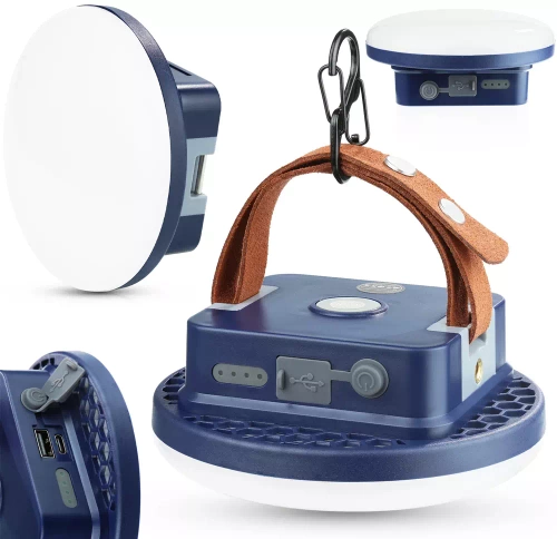 LED-Campinglampe mit starkem Magnet und Powerbank-Funktion | 88 LEDs, 8.400 mAh, 2.000 lm, 3 Lichtfarben mit stufenloser Helligkeitsregelung | BM-L05