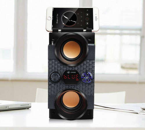 SP-A25 | Nešiojama Bluetooth kolonėlė | 4 garsiakalbiai, medinis korpusas | mikrofono įvestis ir „Karaoke“ režimas