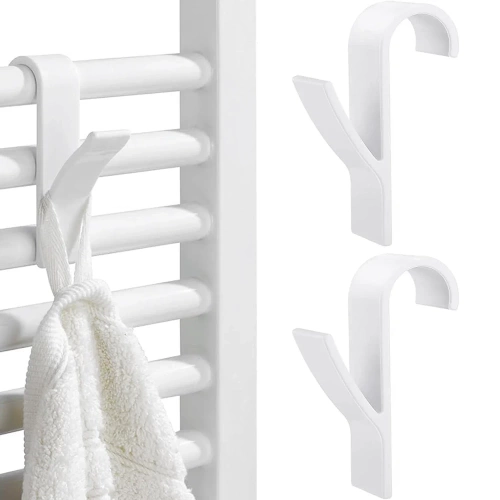 PG-Y03-WIT | Badkamerhaak voor handdoek | Handgreep gemonteerd op een radiator, radiator | Set haken