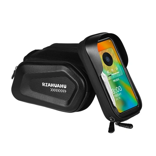 Bolsa para quadro de bicicleta | estojo para telemóvel com toque | bolsa impermeável para bicicleta EVA | organizador para bicicleta 464-OPP