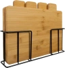 NFS-4in1 | Wooden, bamboo chopping board | Board stand | Serving board set