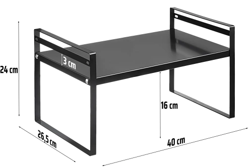 MSK-L40CM-B | Bathroom shelf for cosmetics | Metal kitchen stand | Spice rack | Freestanding shelf