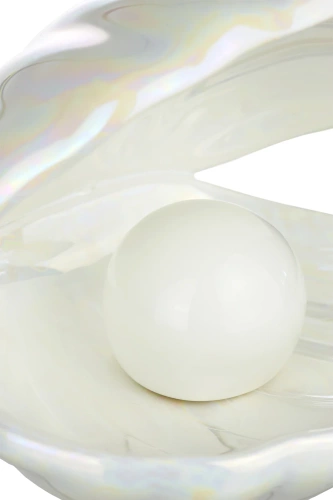 BKD-140-ALB | Lampă LED din ceramică | Lampă de noapte în formă de scoică | Lampă de masă fără fir