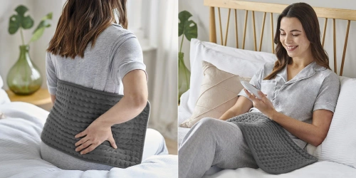 Coussin chauffant électrique pour le dos, muscles et articulations | 30 x 60 cm | gris | HPD-3060-Grey