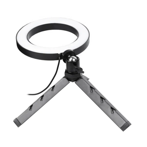 16 cm LED-ringlys med 25 cm stativ | Kompakt sæt til makeup, streaming og fotografering |