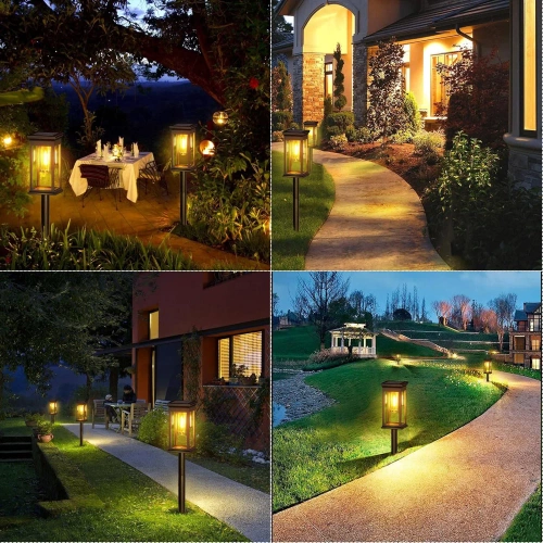 HK-115A | |2 x Solar Garden LED Light | 60 cm woad post