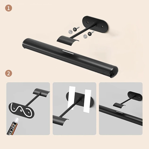 LED væglampe med genopladeligt batteri | Trådløs belysning med magnetisk montering | Justerbar farvetemperatur og lysstyrke | WML-L22