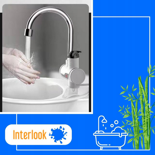 RX-018D | Grifo eléctrico con función de ducha | calefacción | ajustable | calentador instantáneo con auricular | Blanco