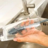 TLH-012-CINZA | Escova longa para lavar garrafas de silicone | Lavadora de vidro