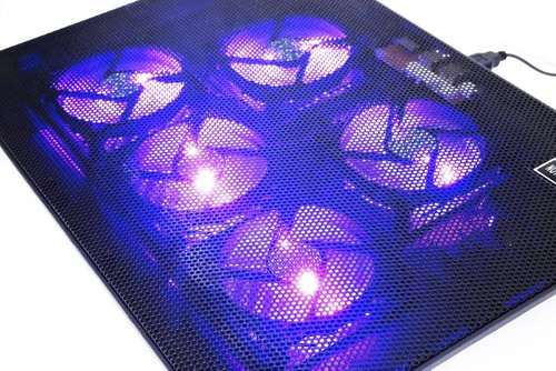 V5 | Chladiaca podložka pod notebook 12-17" | 5 ventilátorov | USB HUB | LED