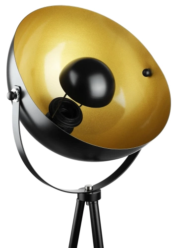 DYT-L125-ČIERNA | Kovová stojanová lampa | Moderné štýlové osvetlenie do obývačky a spálne | Čierno-zlatá stojaca lampa s kovovým rámom