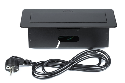 Doppel-Steckdose mit Schutzkontakt und 2x USB, versenkbar für Arbeitsplatte | JX-S267K