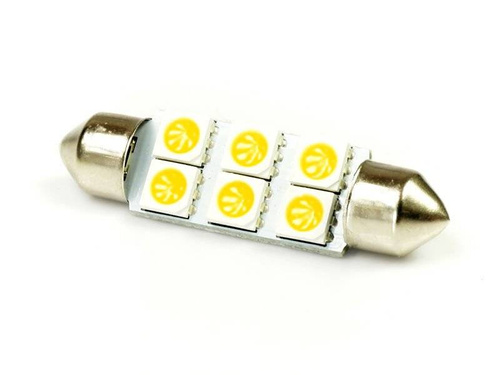 WW LED bilpære C5W 6 SMD 5050 Varm hvid
