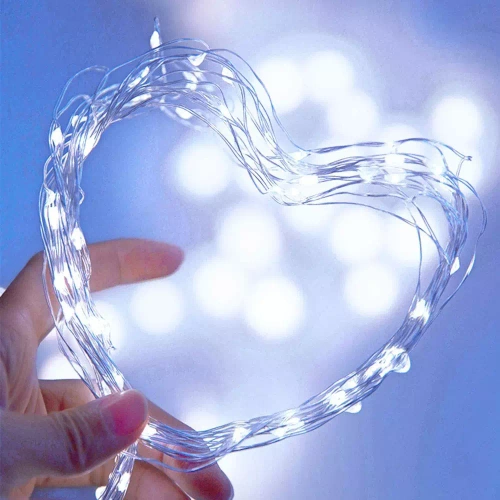 FLD-100LED-WC | Guirlande solaire, lampe de jardin | 100 LED, 10m | blanc froid