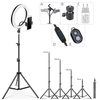 LED-Ringlicht 4in1 | 260 mm | höhenverstellbares Stativ 210 cm | Netzladegerät WA-001 | Bluetooth-Fernbedienung iOS / Android | SENY 260T