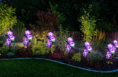 FLD-37-PURPLR | Hydrangea LED solar garden lamp | 76cm, 600mAh