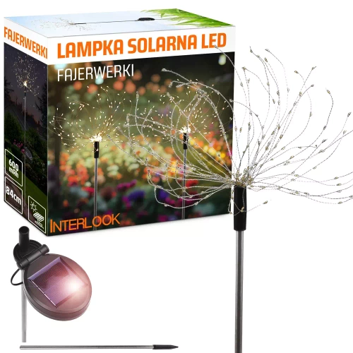 LFW-B200-Chaud | Feu d&#39;artifice solaire extérieur à LED | 84 cm, 600 mAh, 200 LED