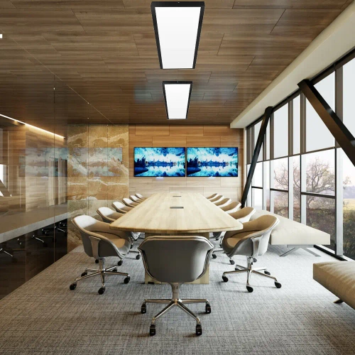 Painel de teto LED | Candeeiro de teto saliente 120x30cm | 60W, 6000lm | preto