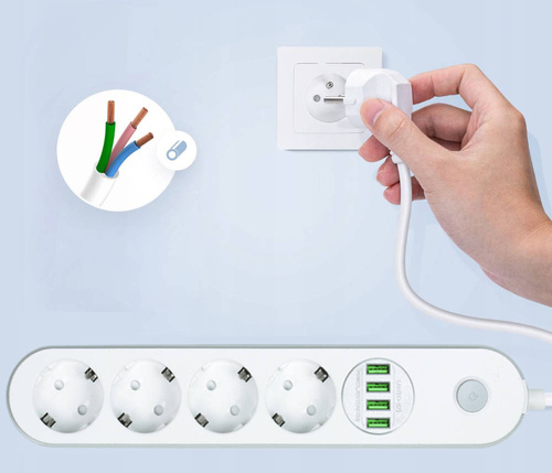 LH-4423 | Power strip 4 sockets + 4 USB | 1.8M extension cord