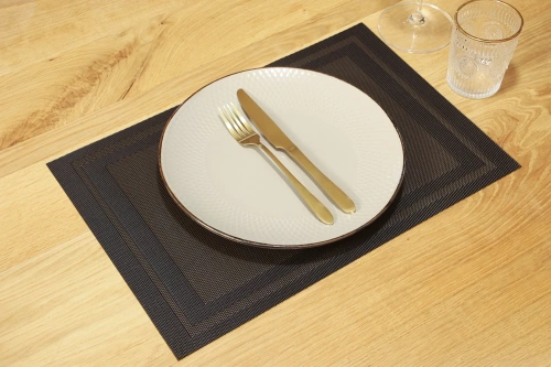 F040-NOIR | Tapis de table de cuisine | Tapis de plaque | Tapis de table | Tapis de cuisine décoratif