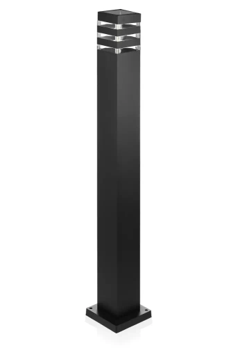 LLS-90CM | Lampe de jardin sur pied, poteau carré en aluminium, noir mat 90cm | Alimentation 230V, douille E27