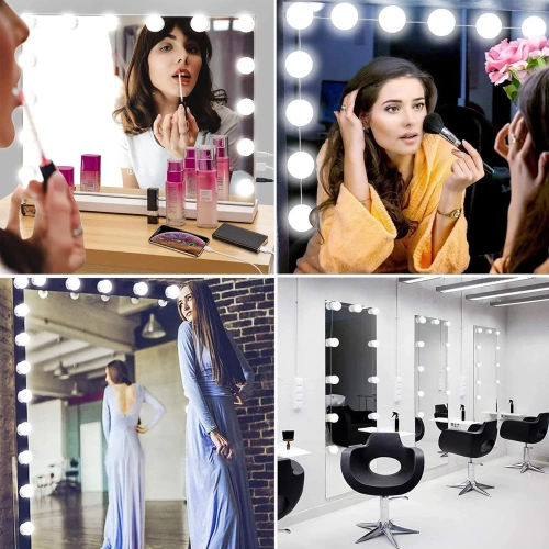 HZJ-V10 | Dressing table mirror lamps for make-up | 10 pieces, 3 lighting colors, brightness adjustment, 2m USB cable