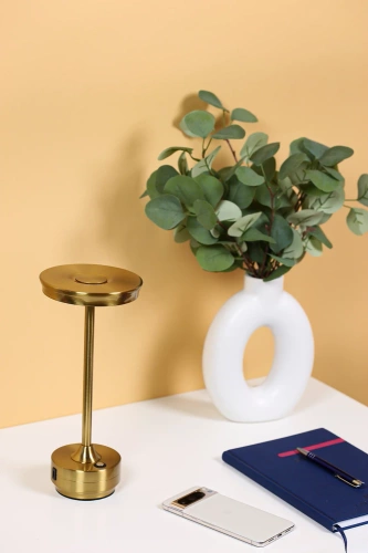 HJA30-ORO | Lampada da tavolo con batteria incorporata | Lampada da notte con tre colori di luce | Lampada d'atmosfera per un hotel o un ristorante