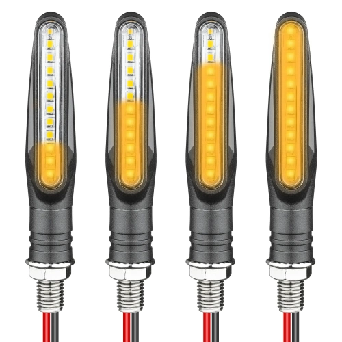Indicadores de direção LED dinâmicos para motocicletas | 12 LEDs | bolha | 4 peças | MSL-12LED-04