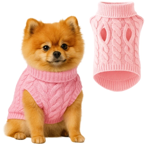 Kutyya vagy macska pulóver | L méret | rózsaszín | PET-014L-PINK