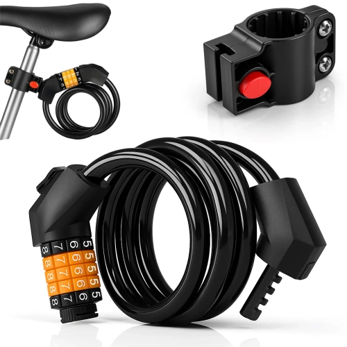 Candado para bicicleta con combinación de 5 dígitos | cable flexible 100 cm | BLC0563