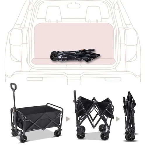 Chariot de voyage pliable | Grand chariot de transport 100kg | Chariot de plage 120L | CP01-80