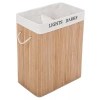 ZYL-100L-LIBR | Natural laundry basket | Bamboo toy box | Wooden clothes basket | Two-compartment laundry basket for the bathroom
